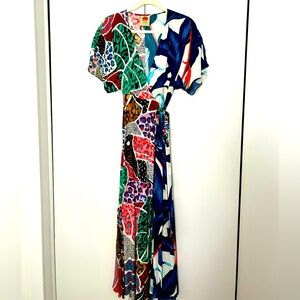 Farm Rio maxi wrap dress tropical printed stunning!!
